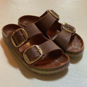 Birkenstock women’s brown Arizona big buckle 36 6